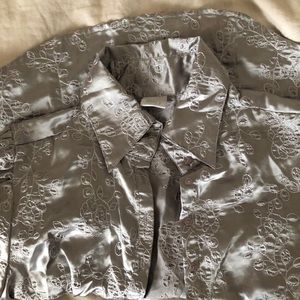 Silver Party Button Down Top